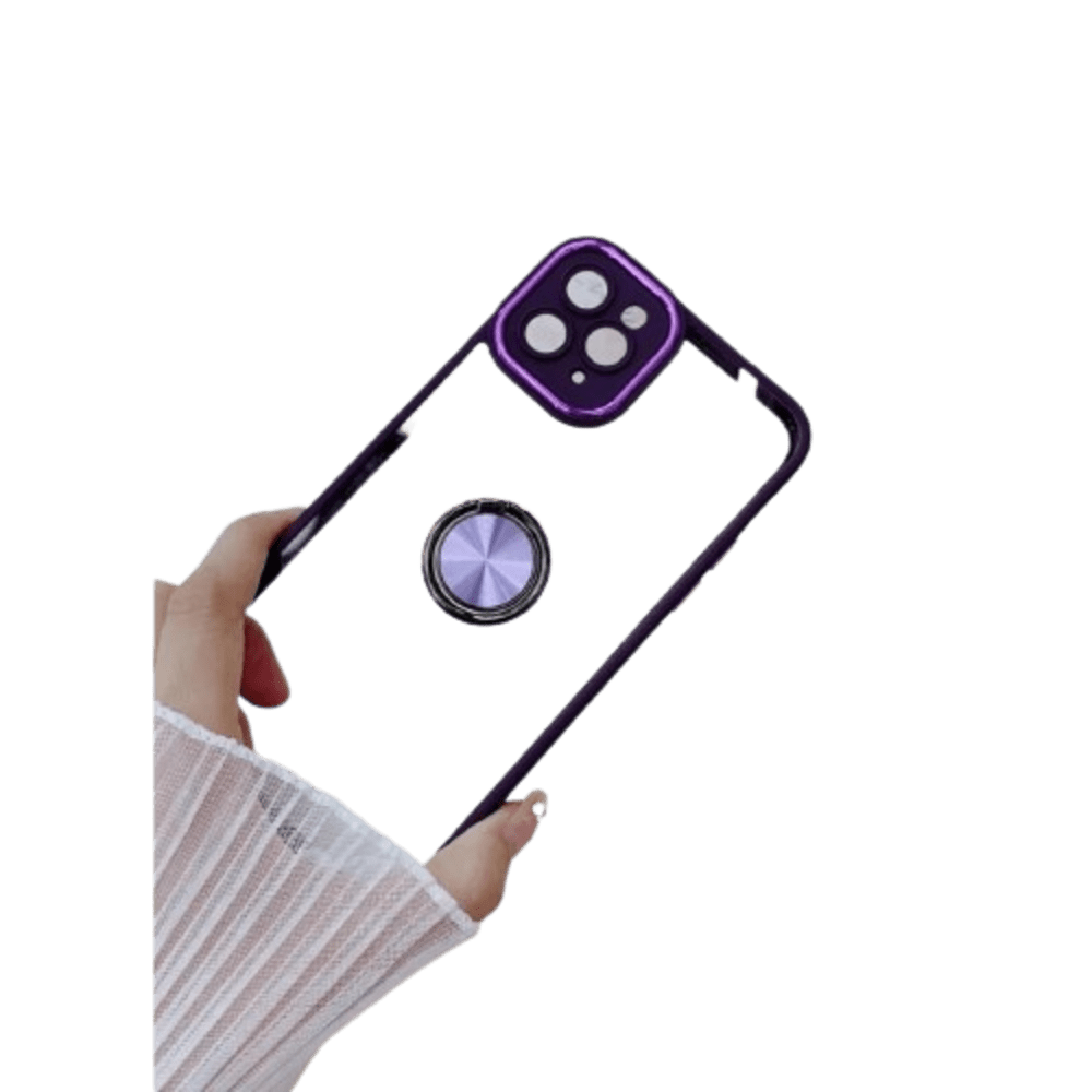 Funda Case para Samsung A52S Transparente Cromado Morado Antishock Resistente ante Caídas y Golpes