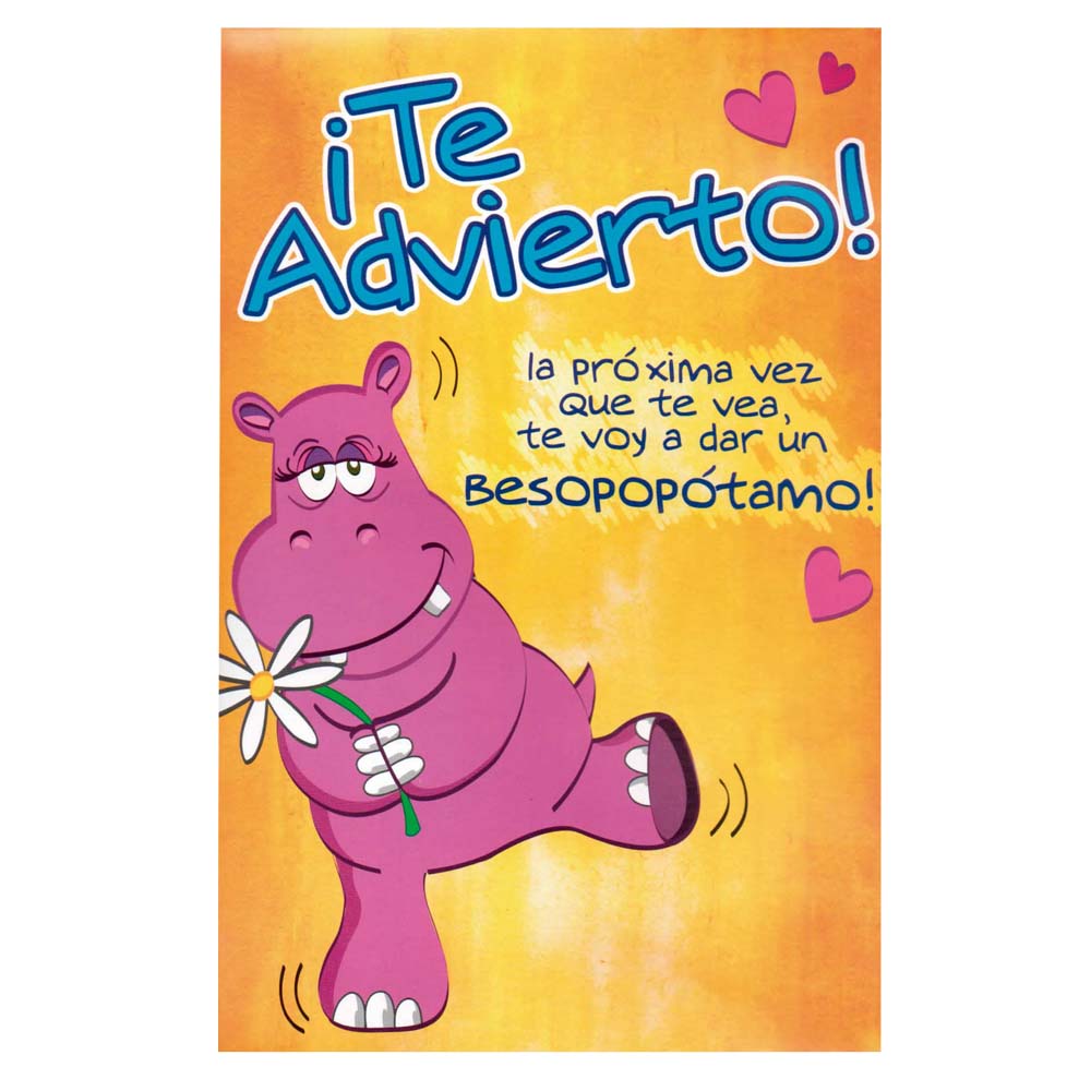 Tarjeta Romántica DGREGALOS Hipopótamo