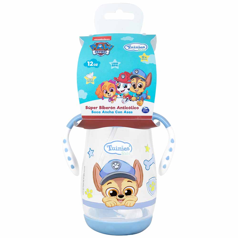 Super Biberón PAW PATROL Anticólico con Asas 12Oz Niño