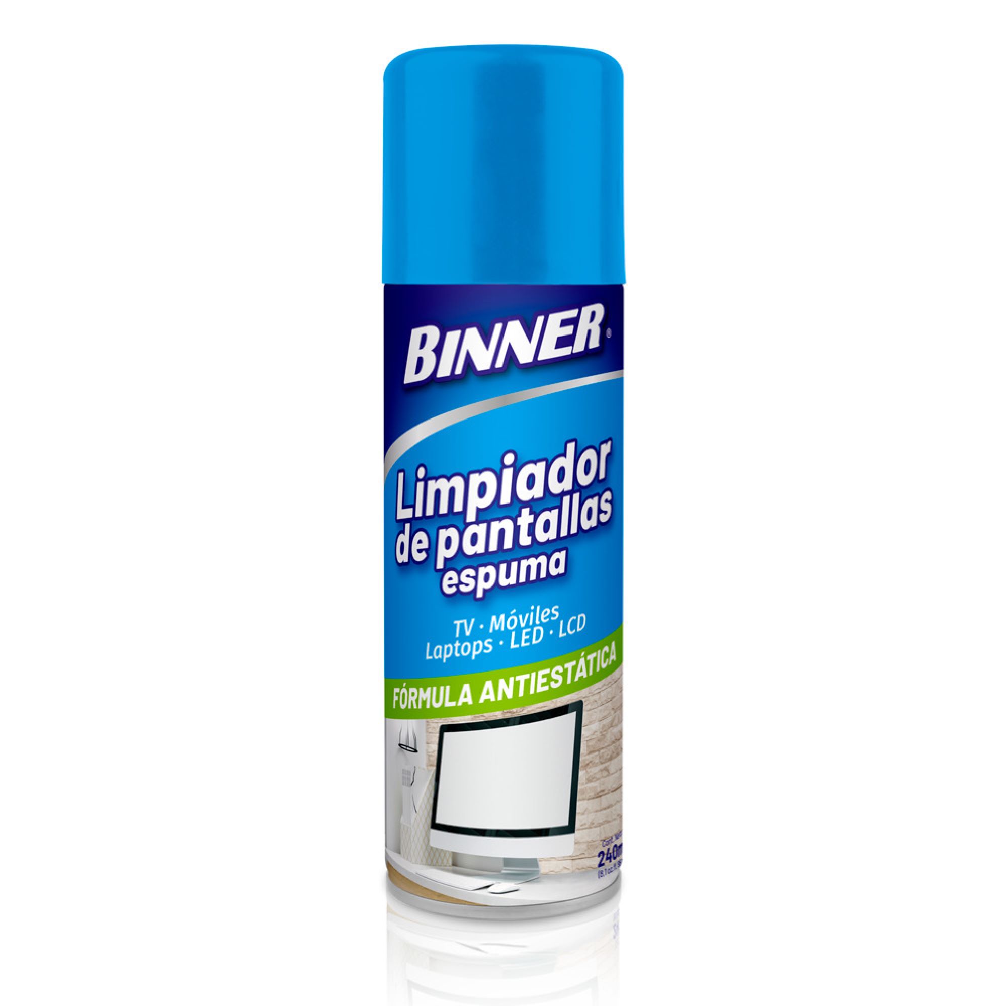 Limpiador de Pantallas BINNER Fórmula Antiestática Spray 240ml
