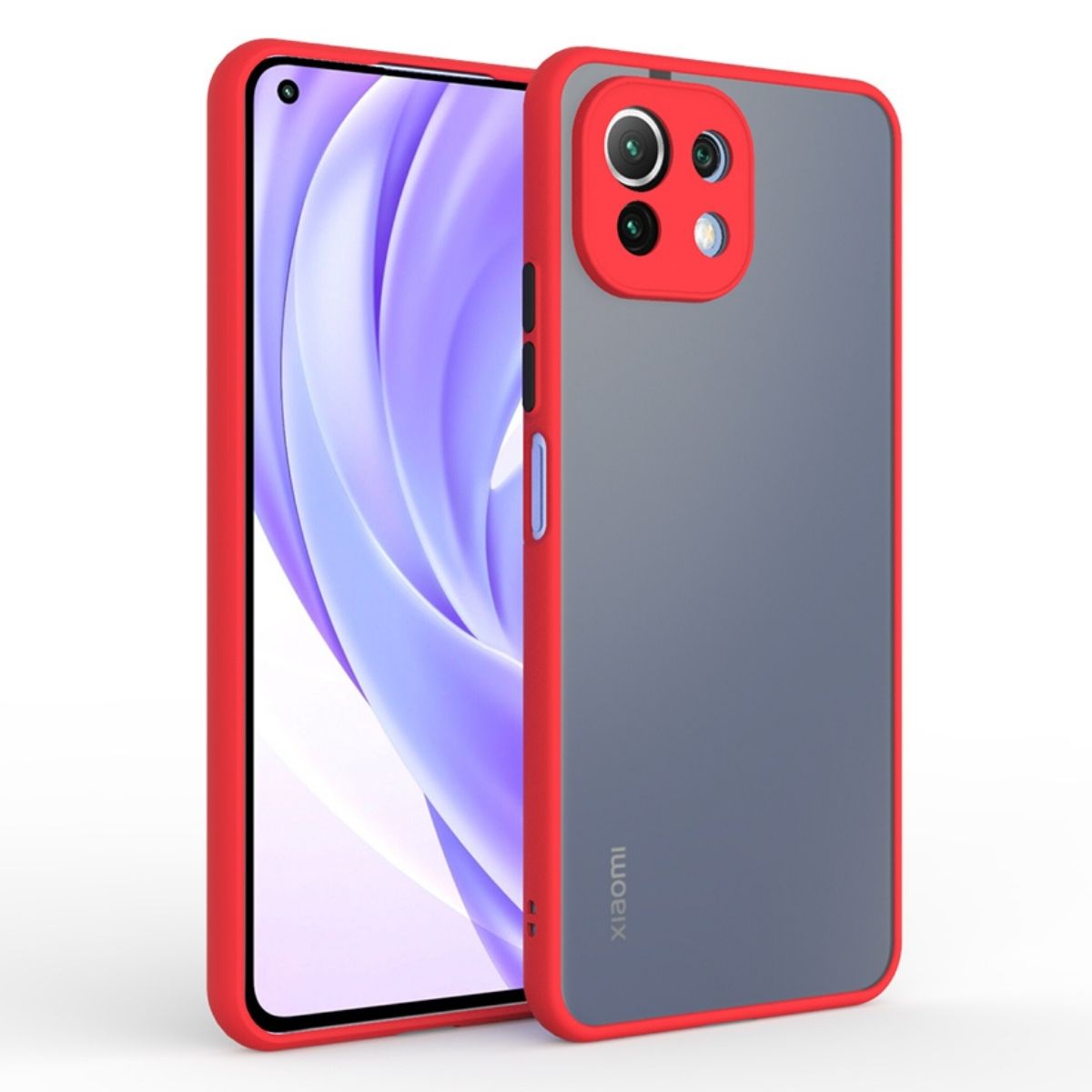 Case Funda Mate Ahumado Xiaomi Mi 11 Lite Rojo