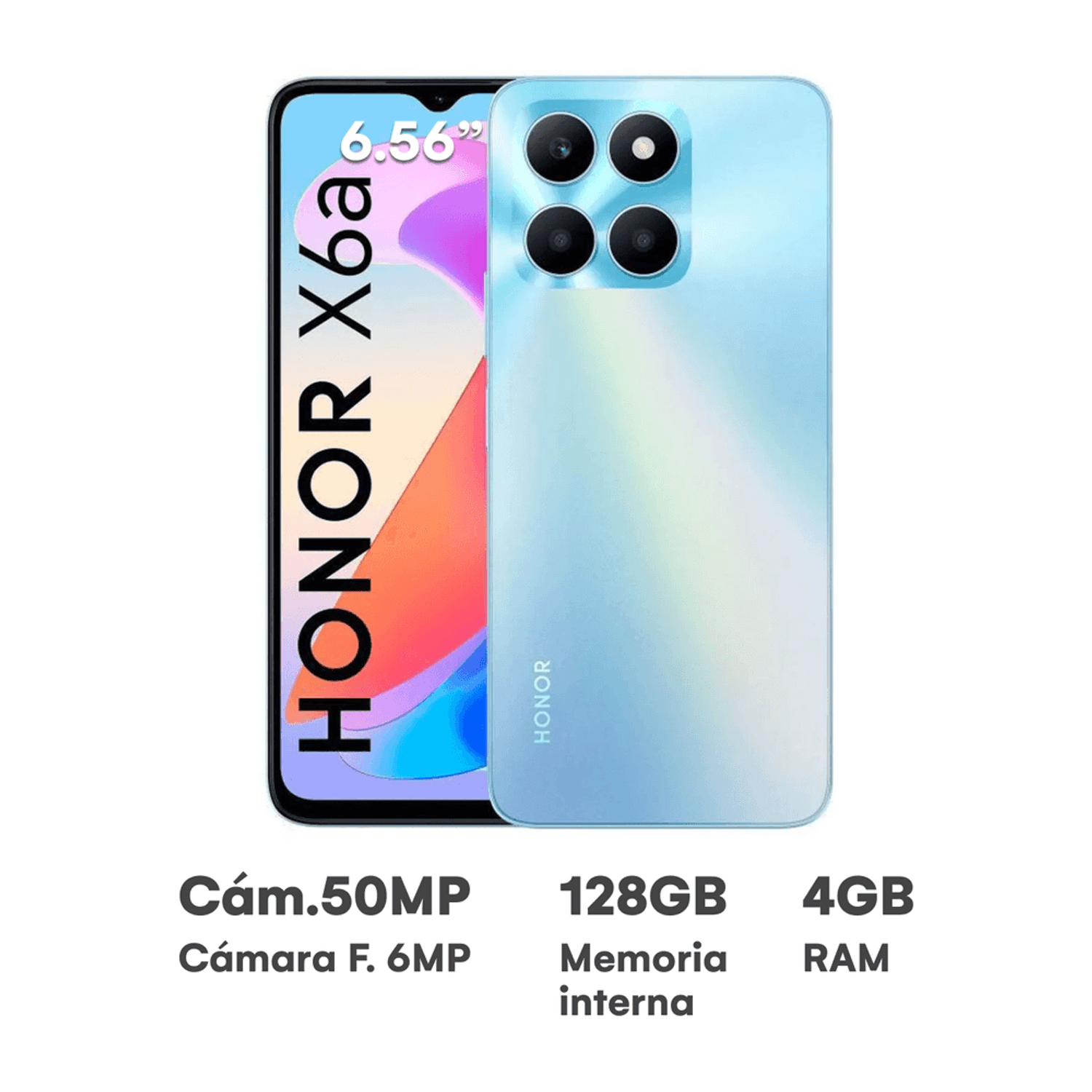 Celular Honor  X6A 6.56" 4GB RAM 128GB SKY  Sky Silver