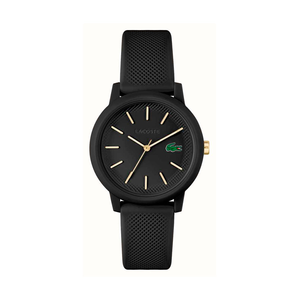 Reloj Analogo Lacoste Original 2001212 Mujer Color Negro con Correa de Silicona