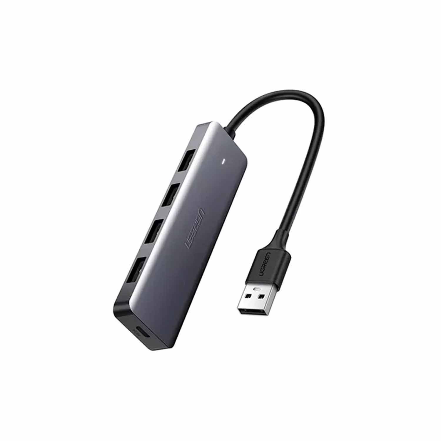 Adaptador Ugreen CM219 con 4 puertos USB-A 3.0 y cable USB-A 3.0 Negro