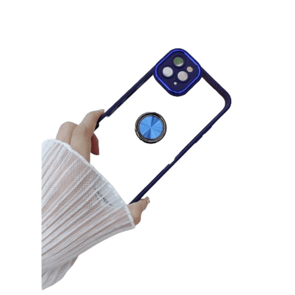 Funda Case para Xiaomi Redmi A1 Transparente Cromado Azul Antishock Resistente ante Caídas y Golpes