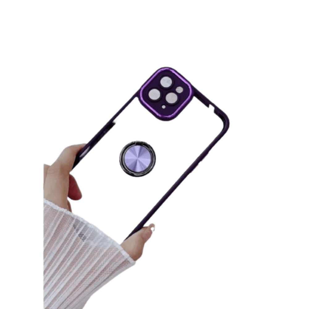 Funda Case para Xiaomi Redmi A1 Transparente Cromado Morado Antishock Resistente a Caídas y Golpes