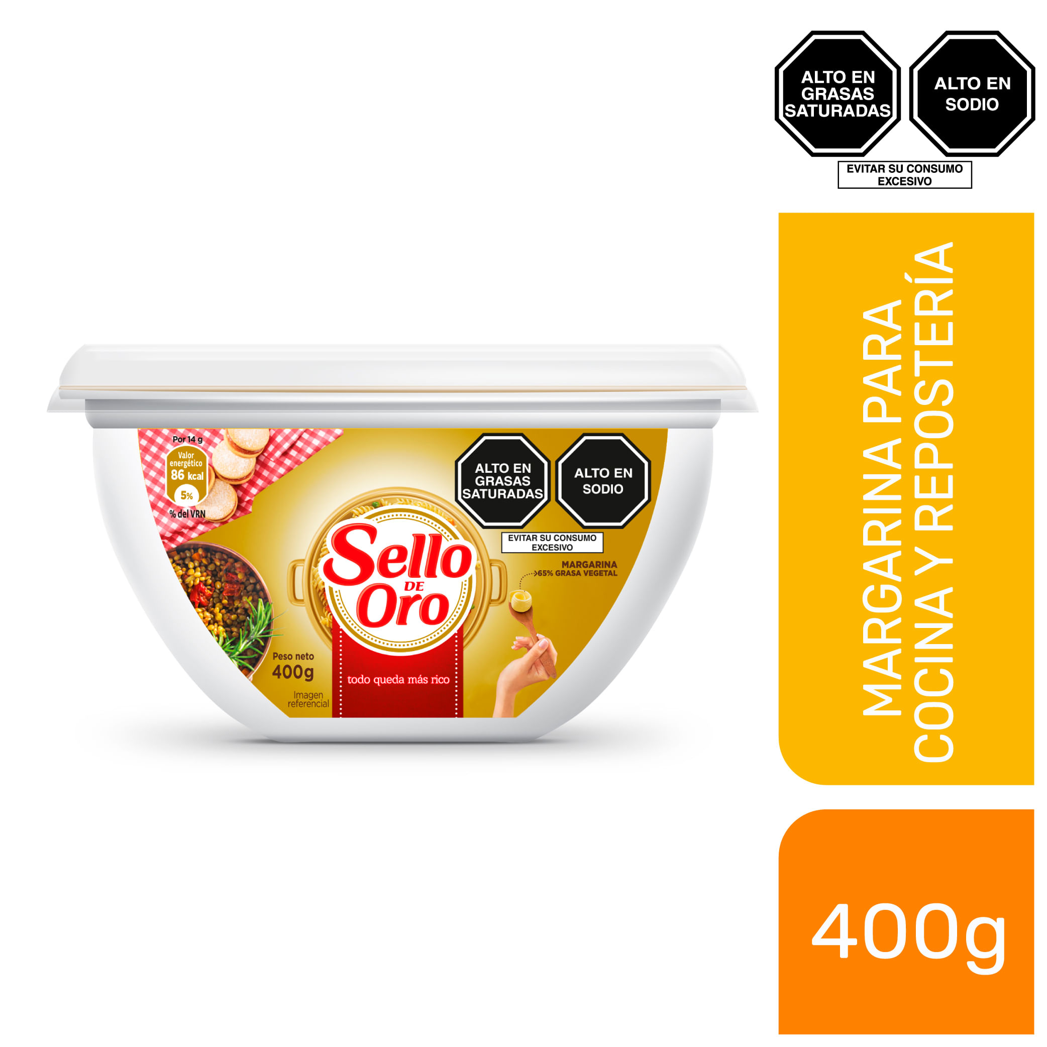 Margarina SELLO DE ORO 0% Grasas Trans Pote 400g