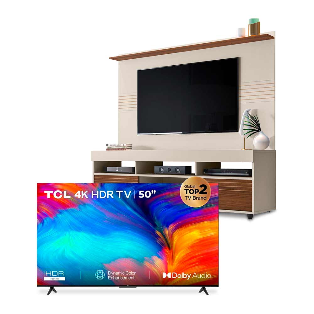 Pack Centro de TV VIVA HOME Ibiza hasta 60'' + Televisor TCL LED 50" UHD 4K Smart Tv 50P635