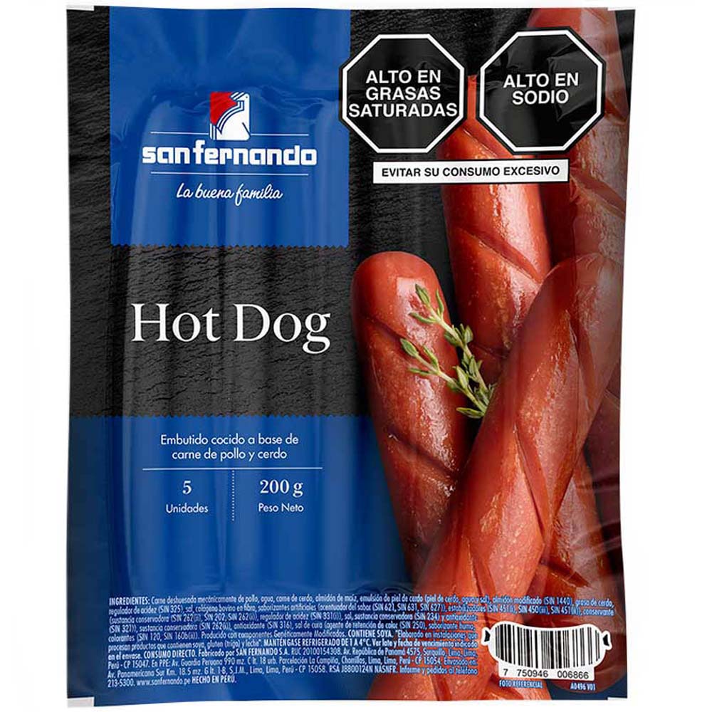 Hot Dog SAN FERNANDO Paquete 200g