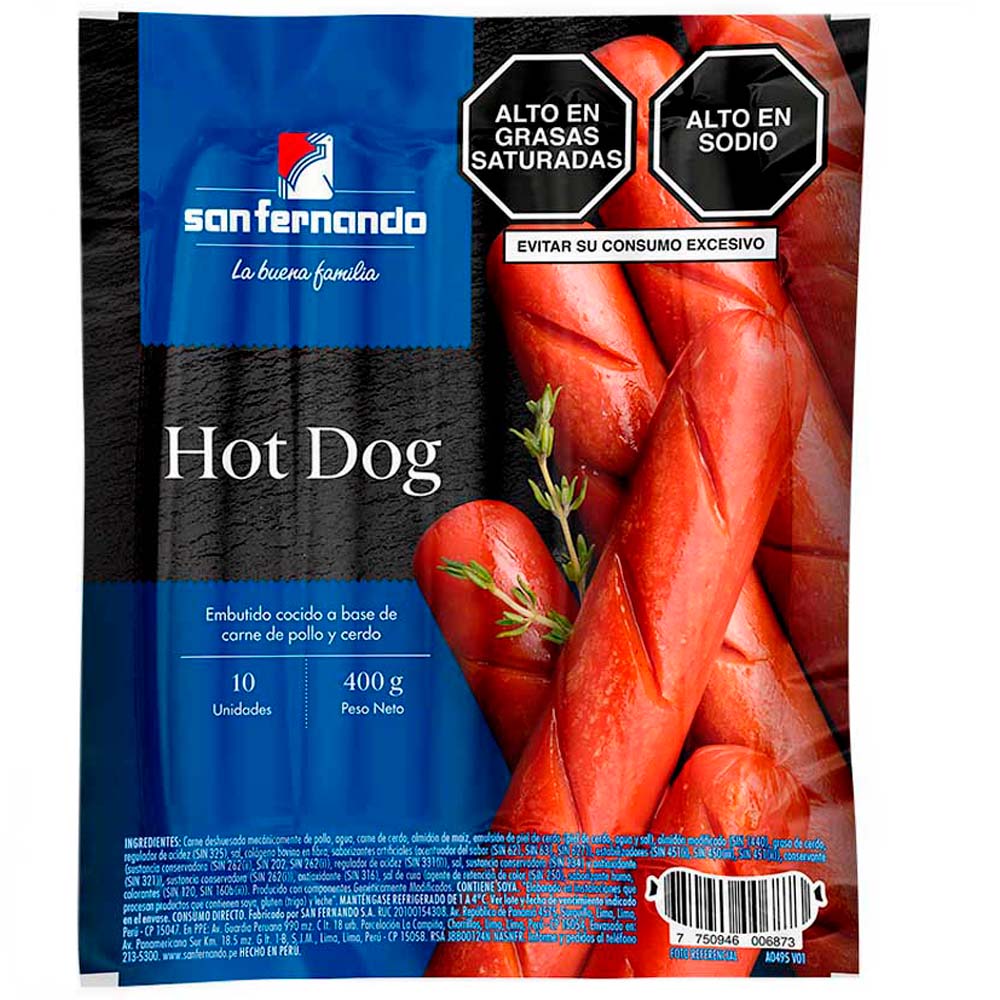Hot Dog SAN FERNANDO Paquete 400g