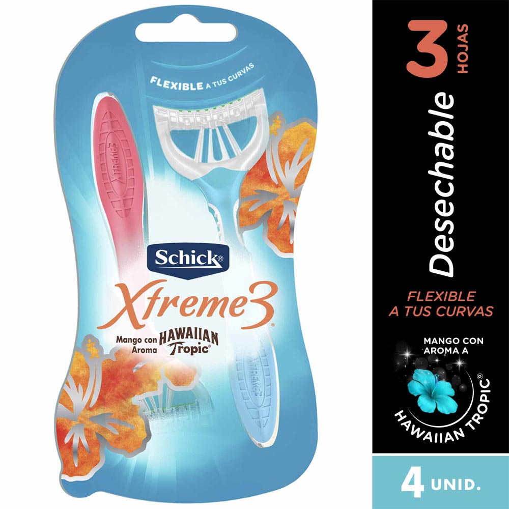 Máquina de Afeitar SCHICK Xtreme 3 Piel Delicada Paquete 4un