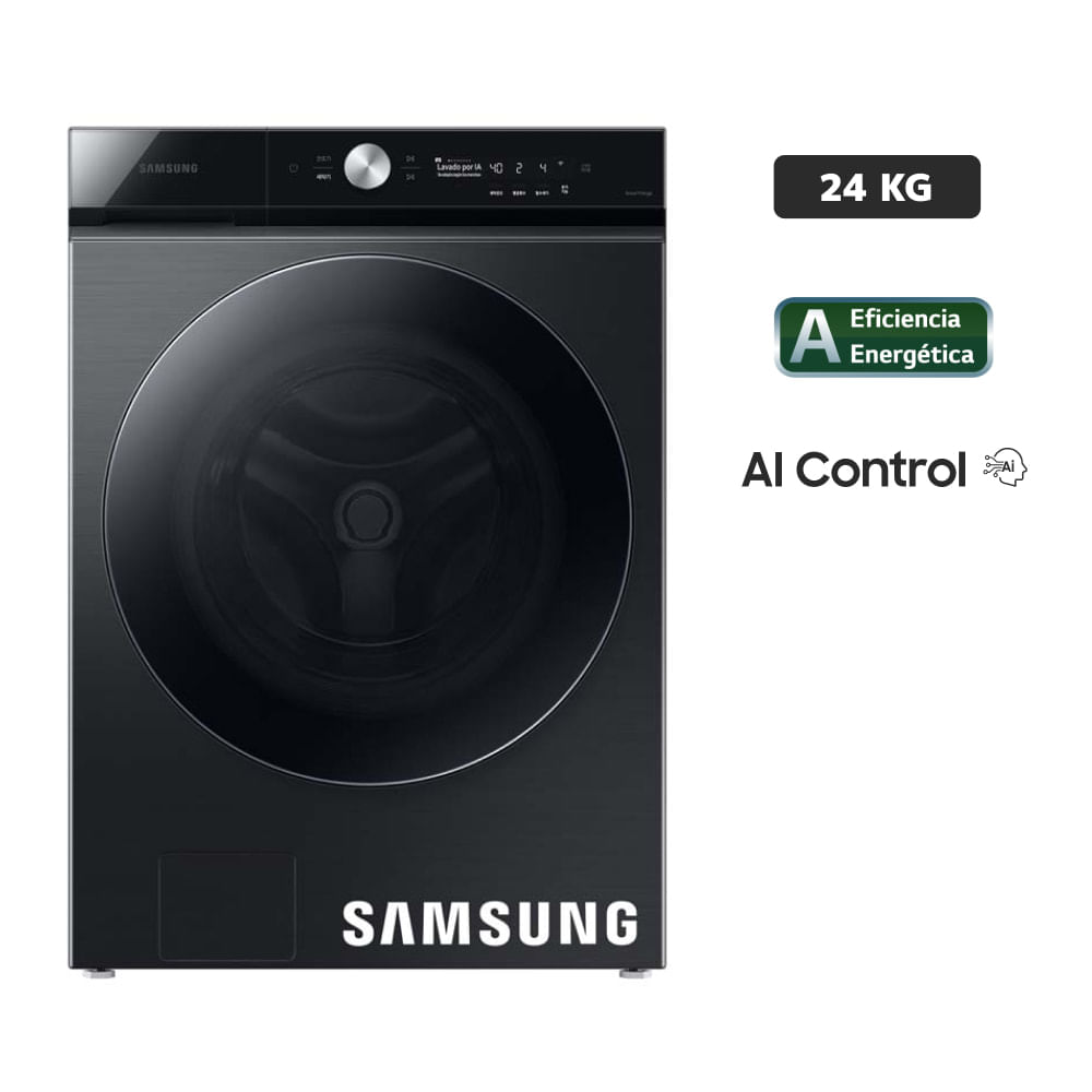 Lavadora SAMSUNG Carga Frontal 24Kg WF24B9600KVPE Negro