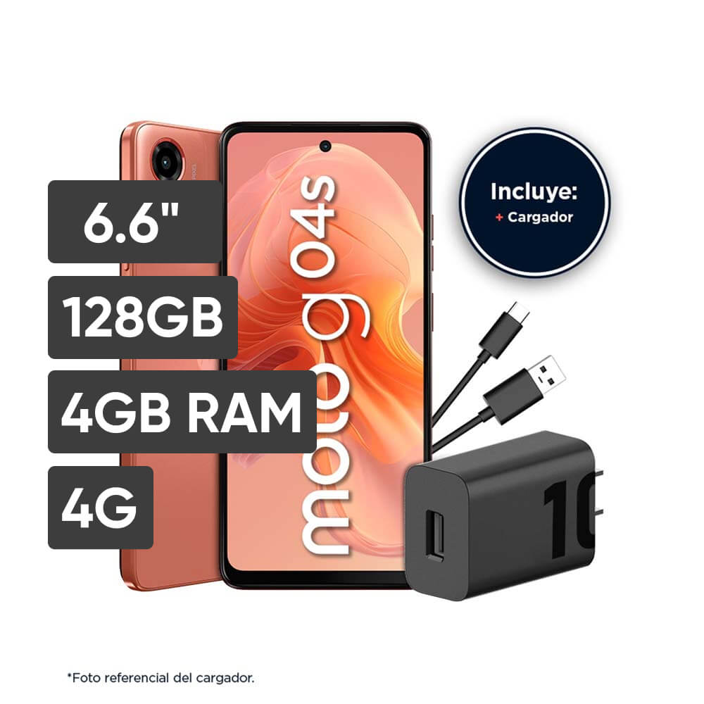 Smartphone MOTOROLA G04S 6.6" 4GB 128GB 50MP Naranja Amanecer