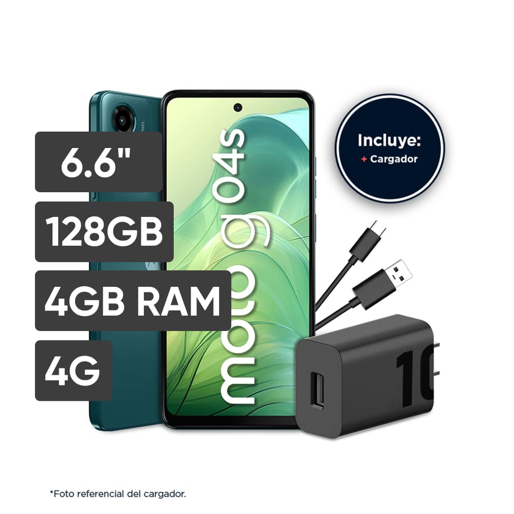 Smartphone MOTOROLA G04S 6.6" 4GB 128GB 50MP Verde Aurora