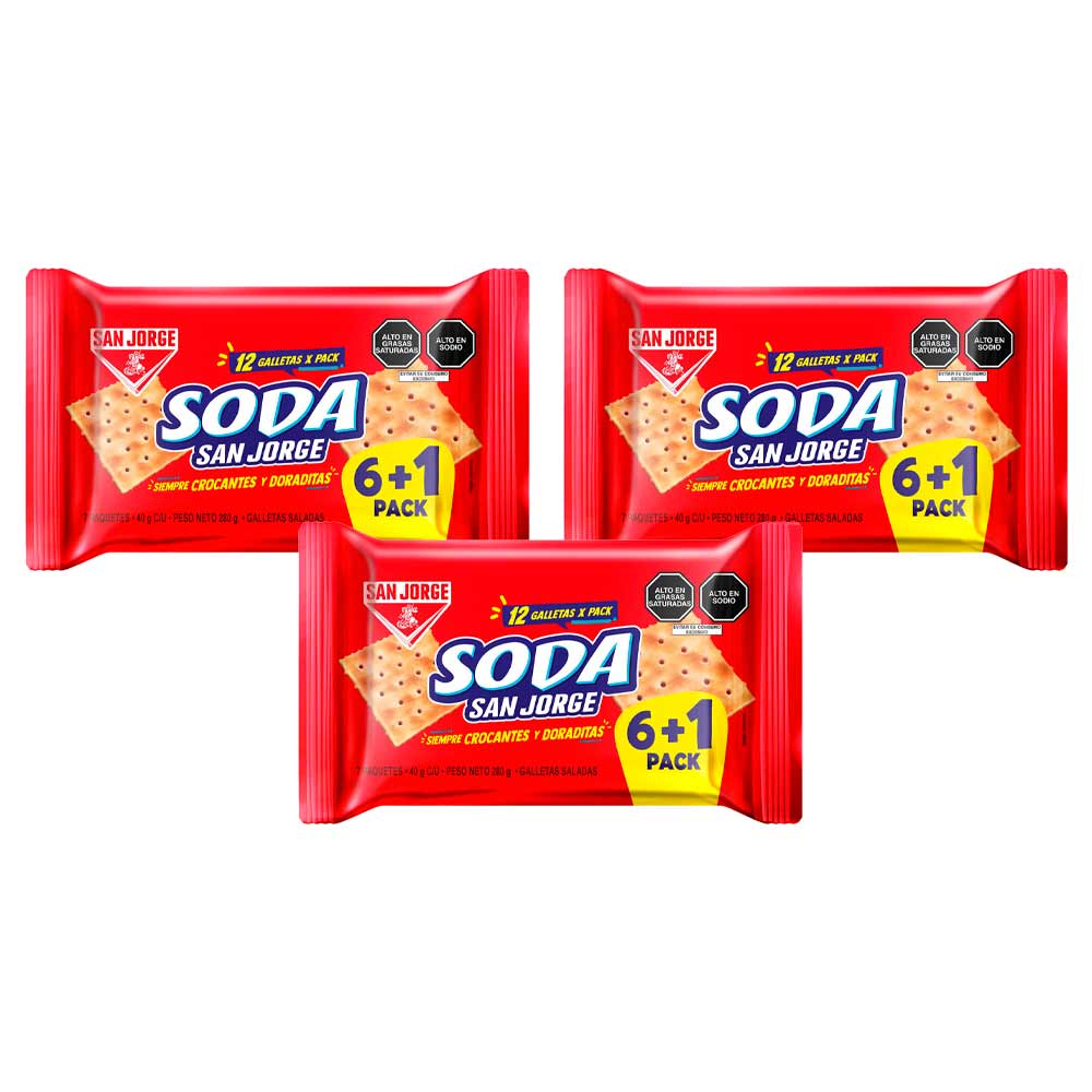 Pack Galletas de Soda SAN JORGE Paquete 7un x 3un