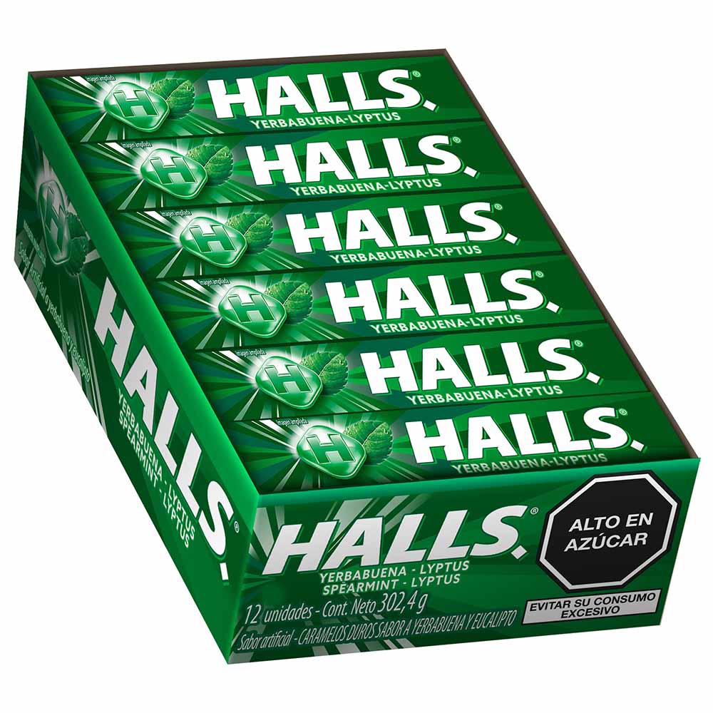 Caramelos HALLS 9S Yerbabuen Paquete 12un