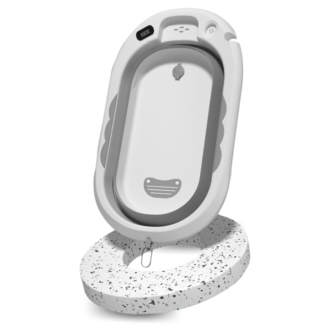 Bañera Portátil Zumar con Termómetro Digital Gris