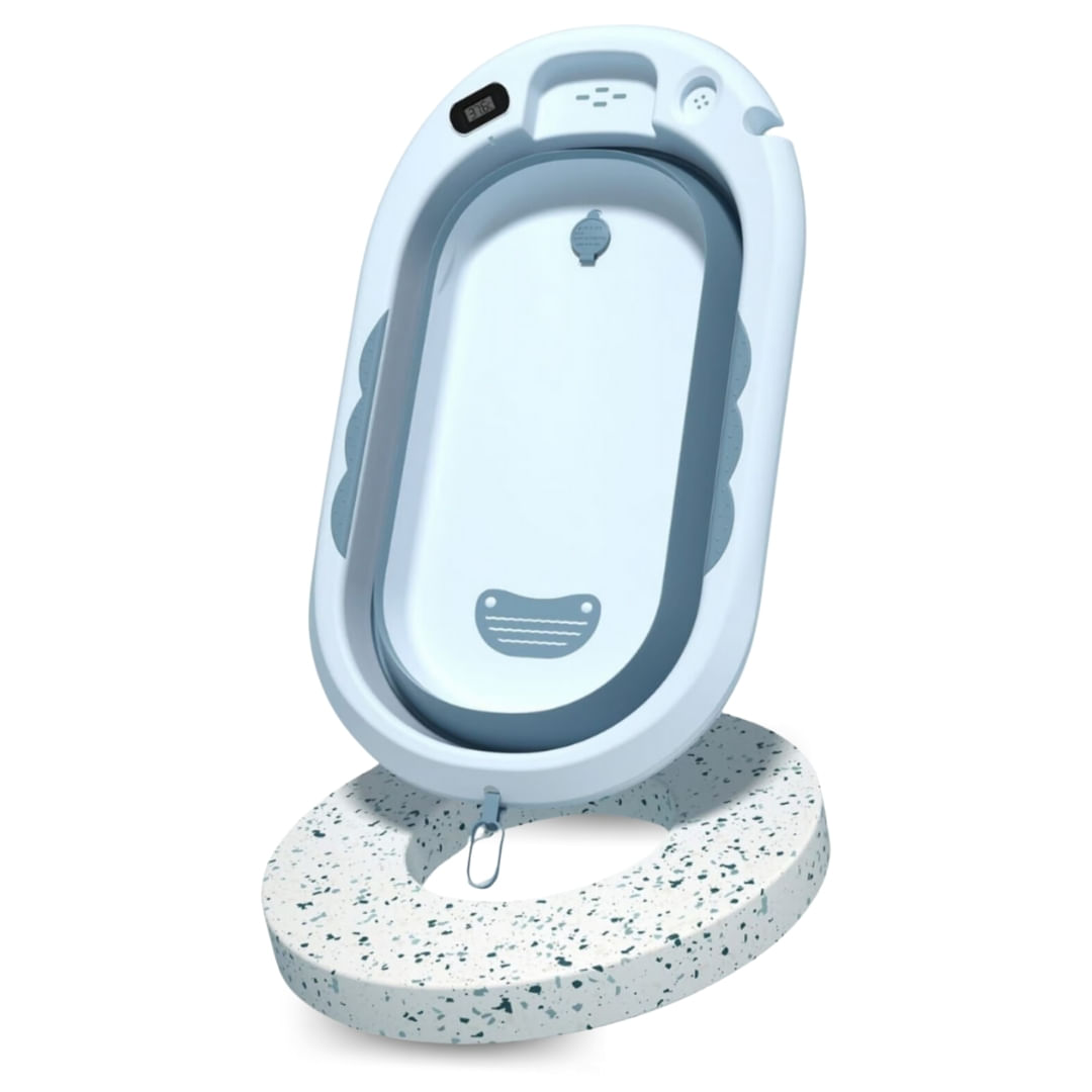 Bañera Portátil Zumar con Termómetro Digital Azul