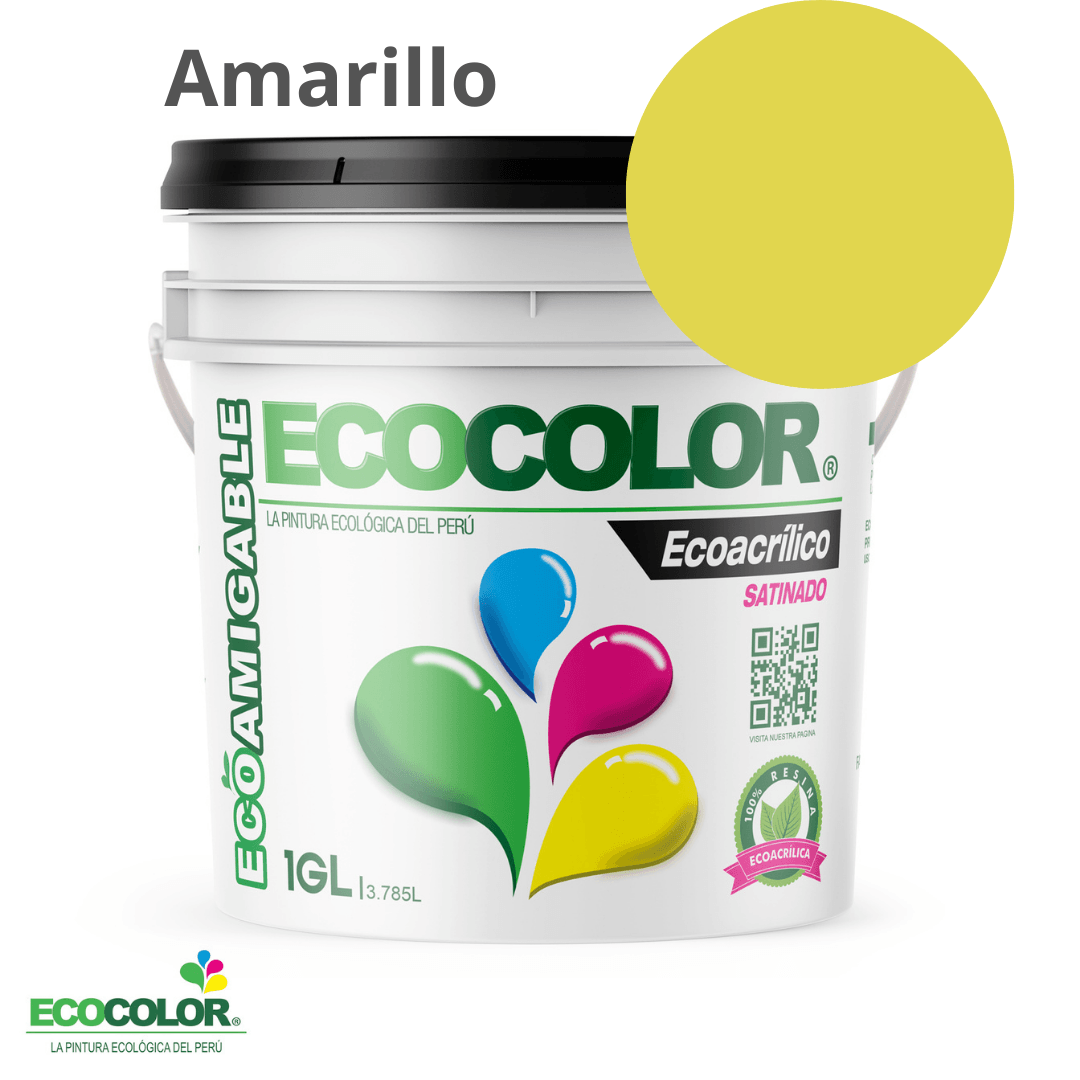Pintura ECOACRILICO SATINADO 1 Galón Amarillo