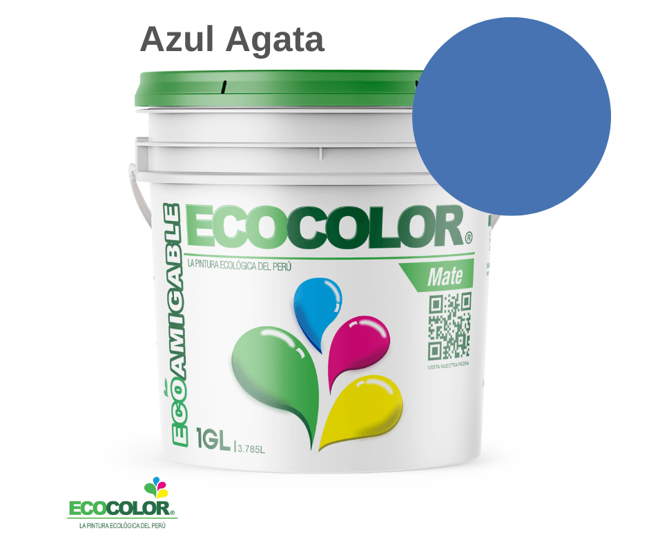 Pintura MATE 1 Galón Azul Agata