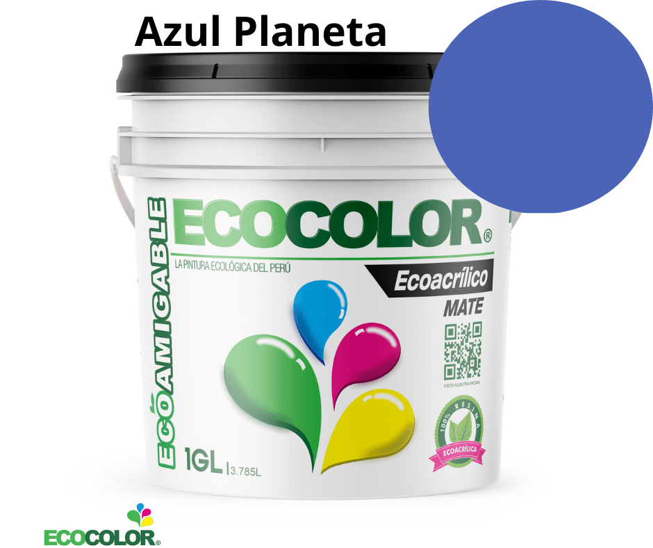 Pintura ECOACRILICO MATE 1 Galón Azul Planeta