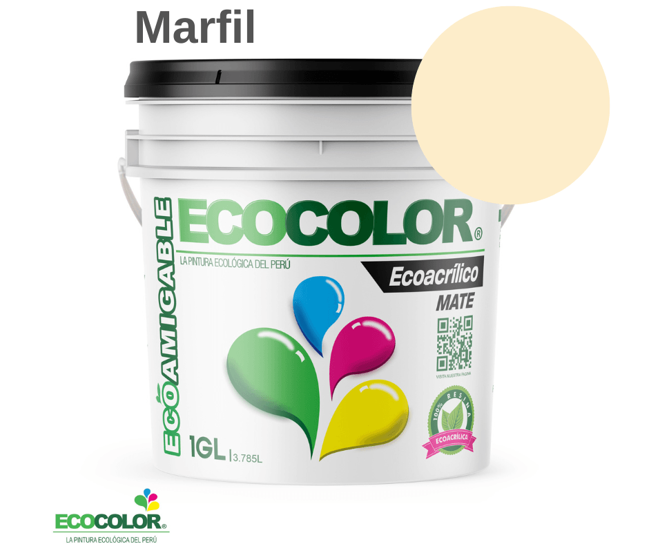 Pintura ECOACRILICO MATE 1 Galón Marfil