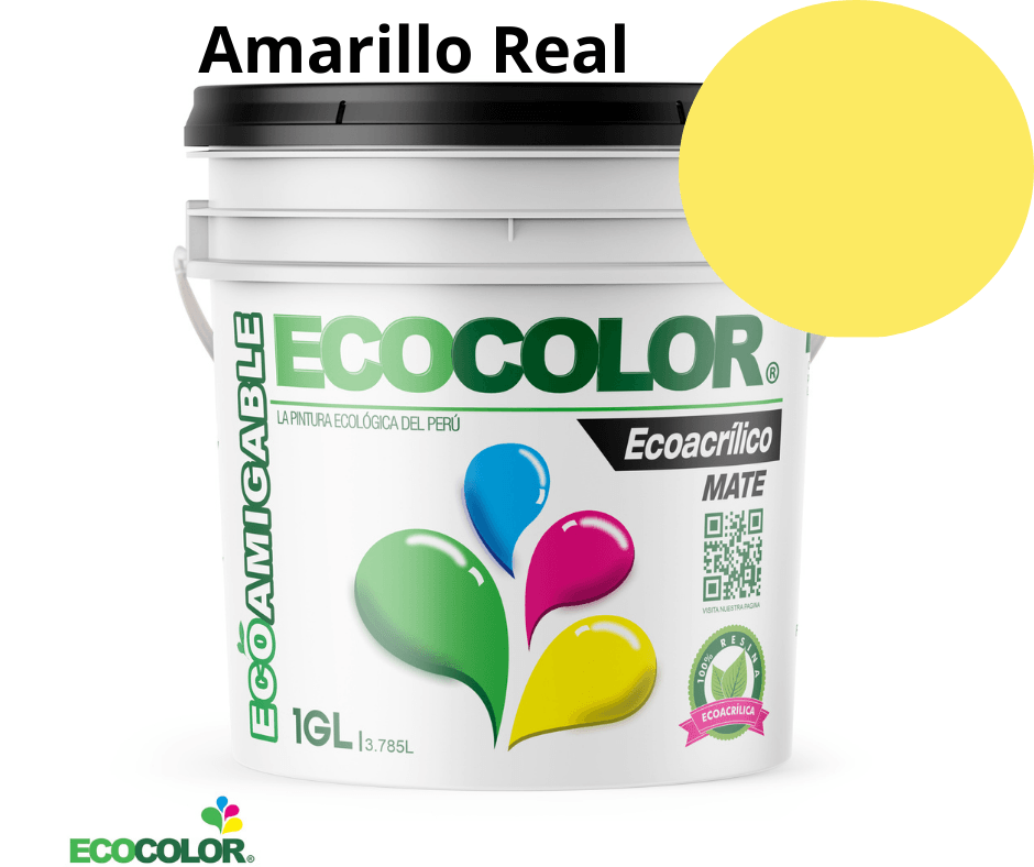 Pintura ECOACRILICO MATE 1 Galón Amarillo Real