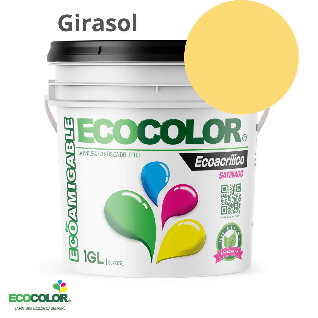 Pintura ECOACRILICO SATINADO 1 Galón Girasol