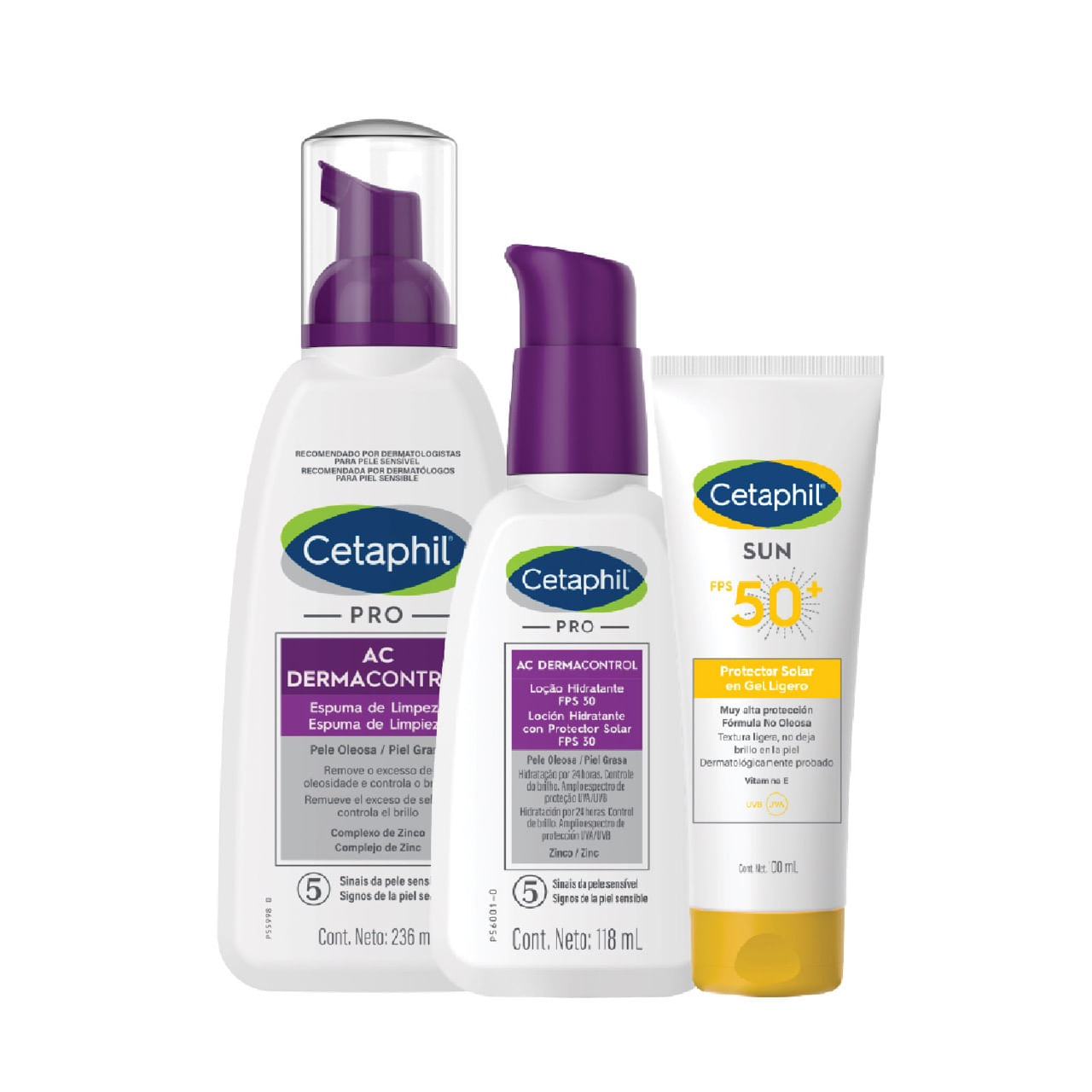 Cetaphil Pack PRO AC Limpieza, Hidratación y Protección