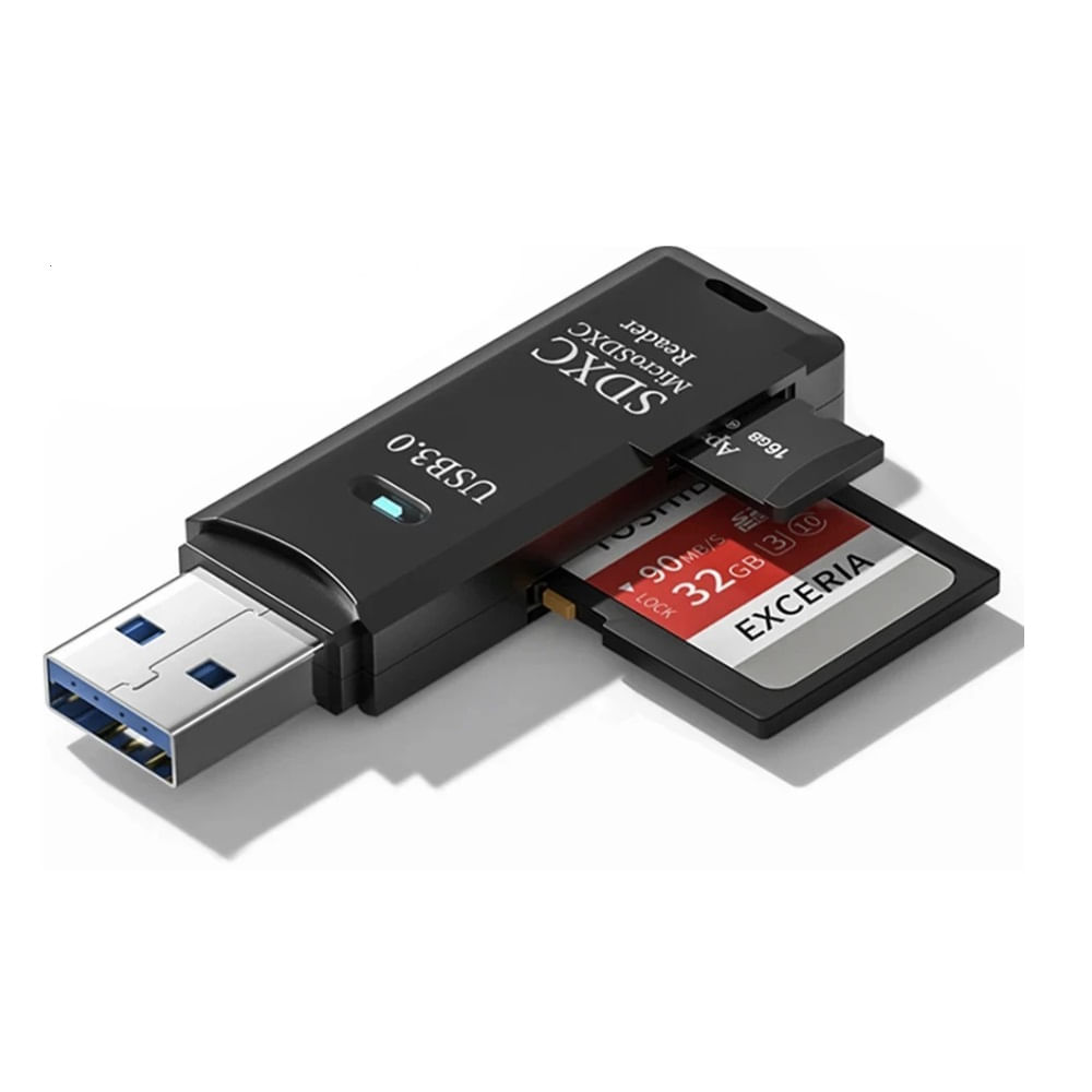 Lector Adaptador de Tarjetas USB 3.0  2 en 1 MicroSD TF Alta Velocidad