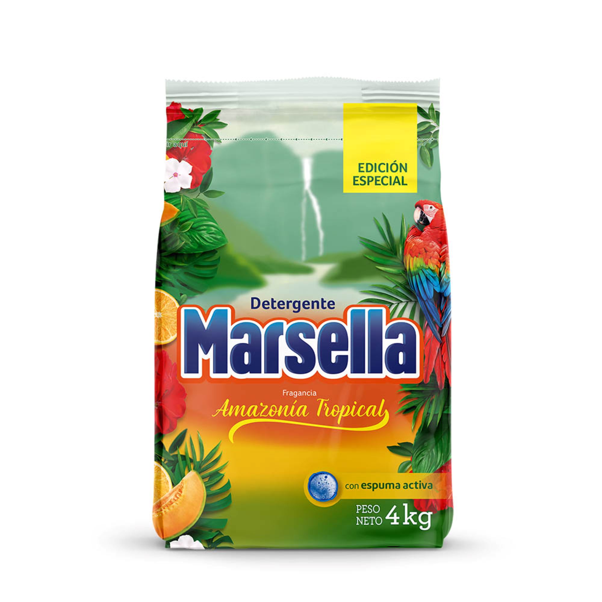 Detergente en Polvo MARSELLA Amazonía Tropical Bolsa 4kg PV