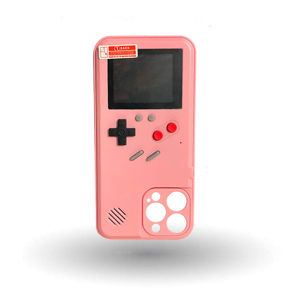 Case Gamer para iPhone 15 Pro MAX, diseño Nintendo, Rosado