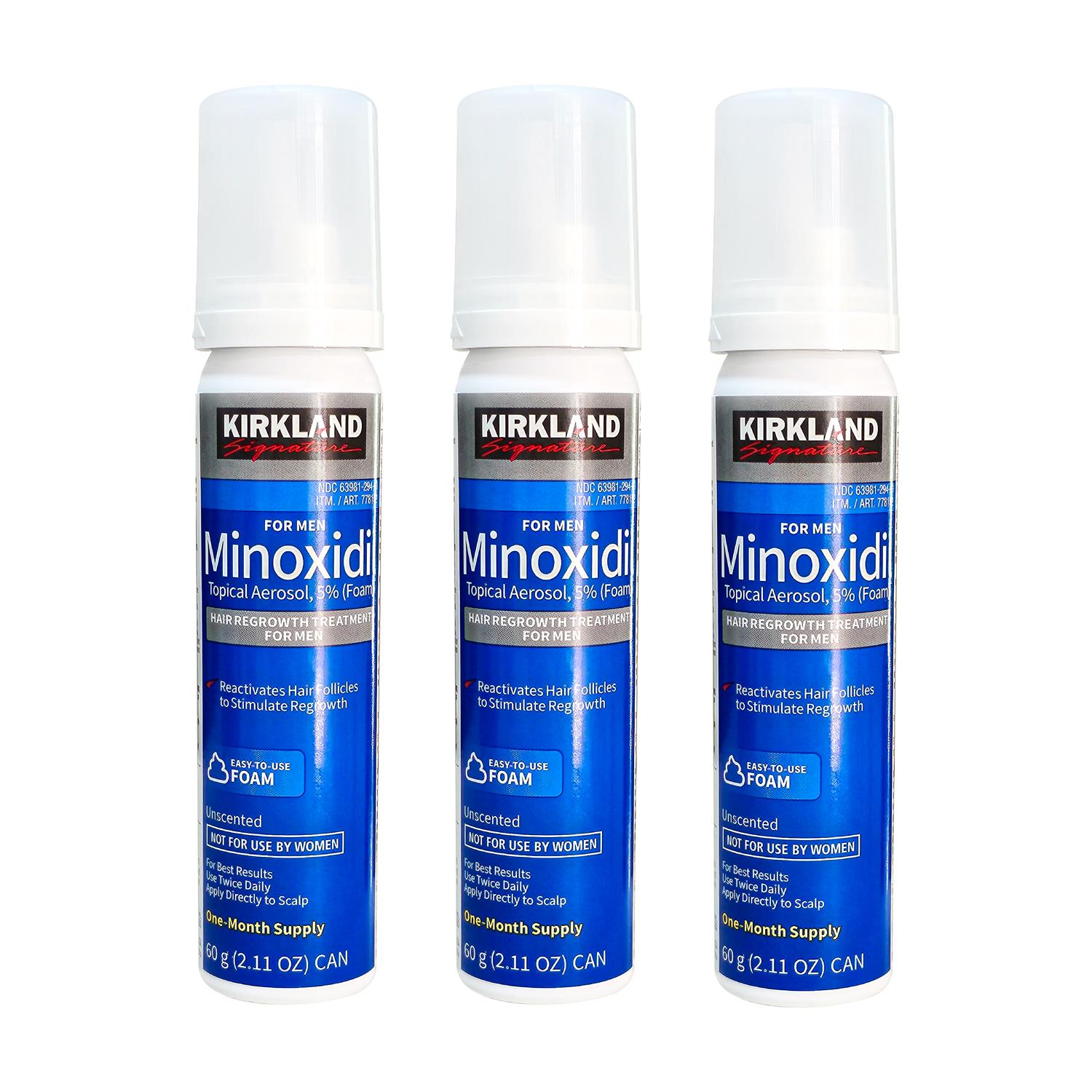 Minoxidil Espuma Kirkland 60ml 3 Unidades