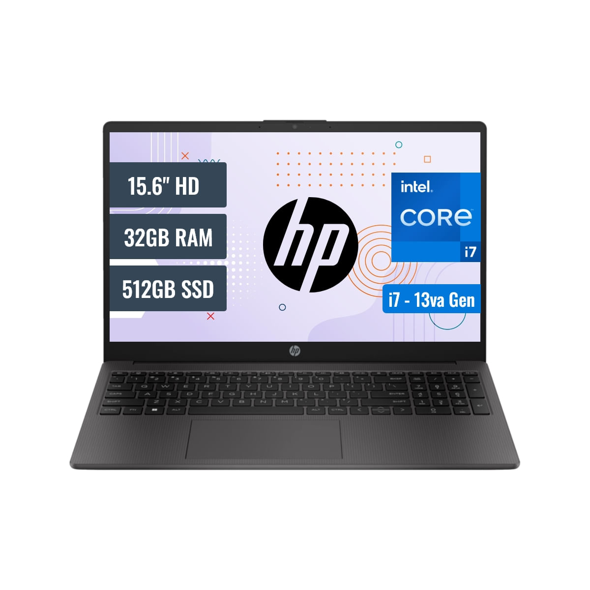 Laptop HP 250 G10 Intel Core i7 1355U 32GB RAM 512GB SSD 15.6 HD FreeDOS