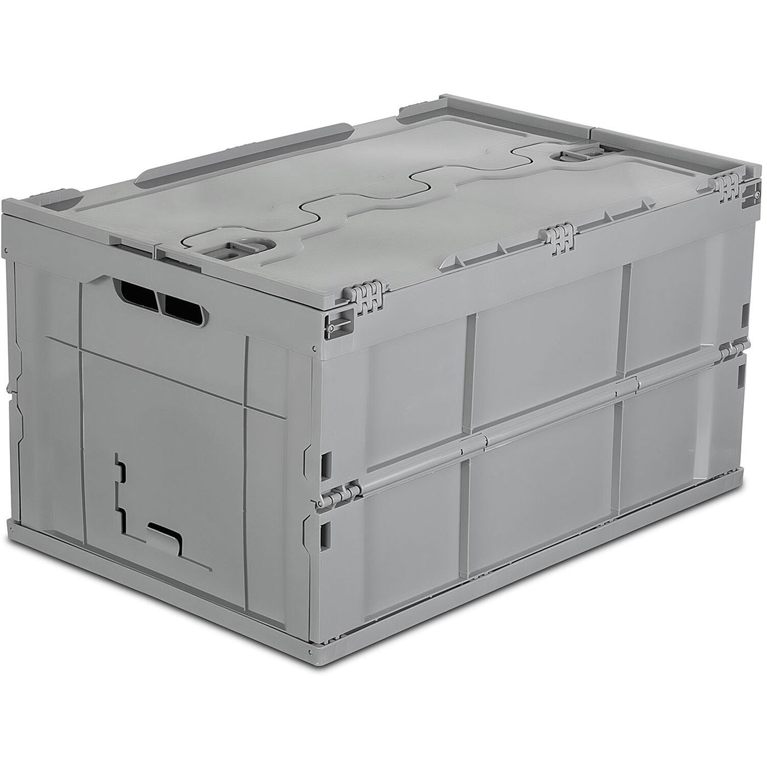 Caja de Almacenamiento de Plástico Plegable con Tapa Adjunta Mount It! Capacidad de 65L
