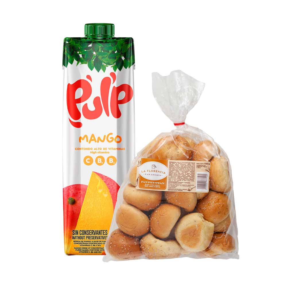 Pack Bebida PULP Mango Caja 1L + Petit Pan Embolsado 550g
