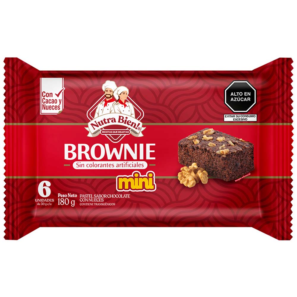 Mini Brownie Nutra Bien BIMBO 180g Paquete 6un