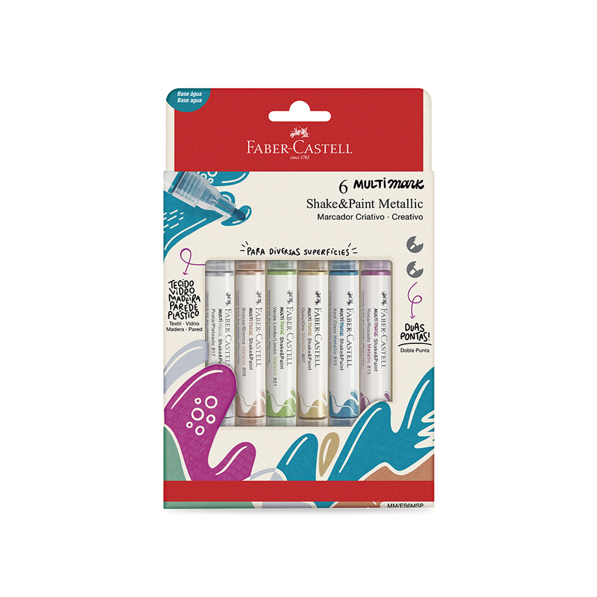 Multimark Shake And Paint Metalicos FABER CASTELL X6