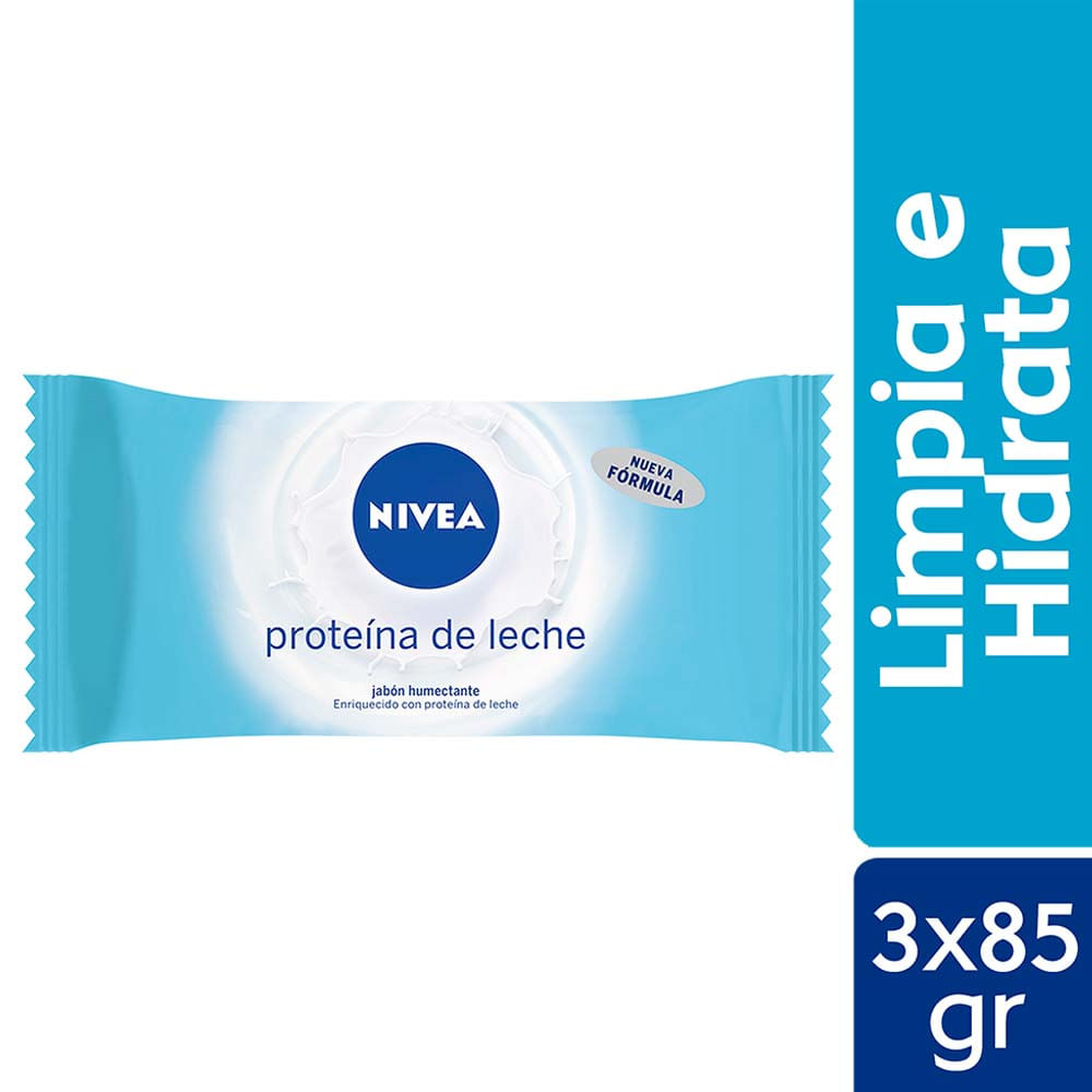 Jabón de Tocador NIVEA Proteína de Leche - Barra 85g Pack 3un