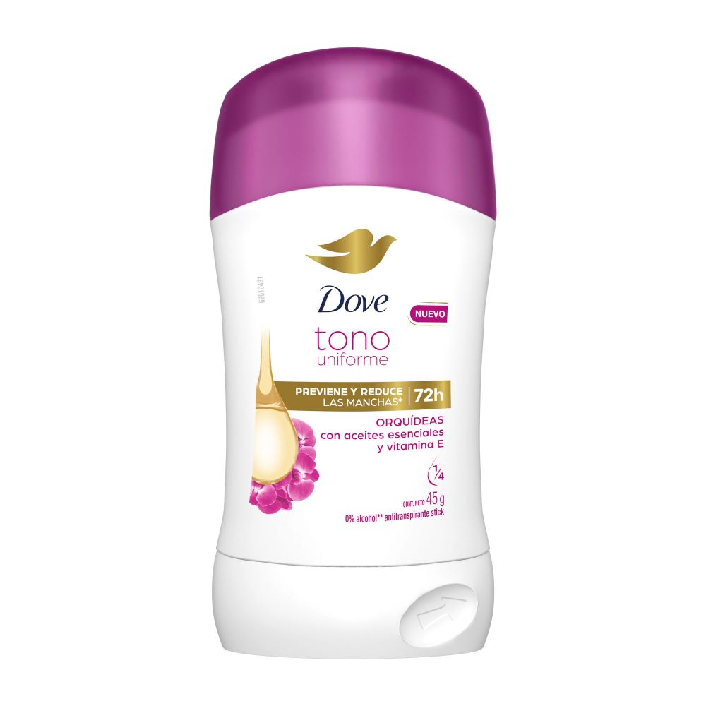 Desodorante para Mujer Antitranspirante Stick DOVE Orquídeas Frasco 45g