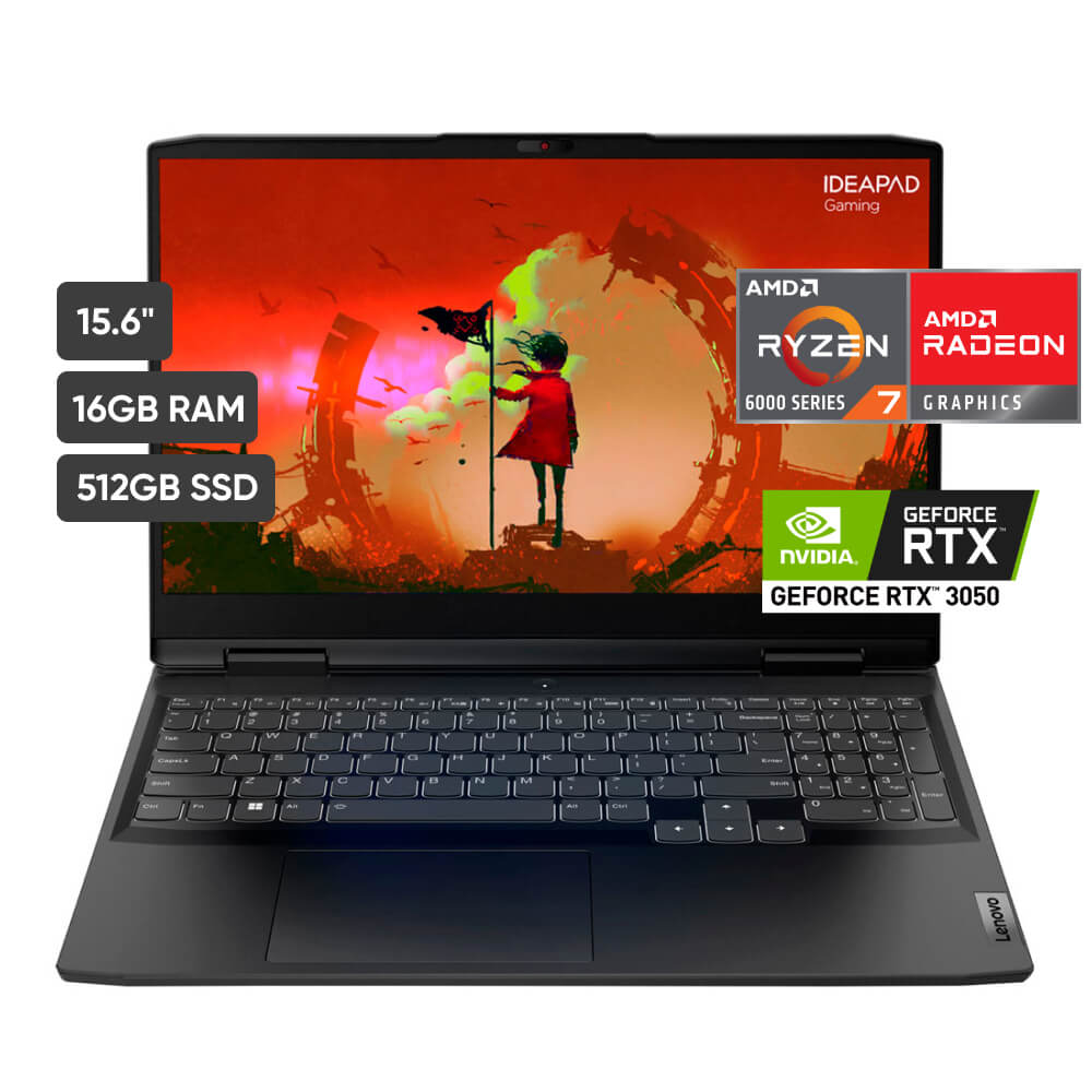 Laptop Gamer LENOVO IdeaPad Gaming 3 15ARH7 15.6" AMD Ryzen 7 (6000 series) 16GB 512GB SSD RTX3050