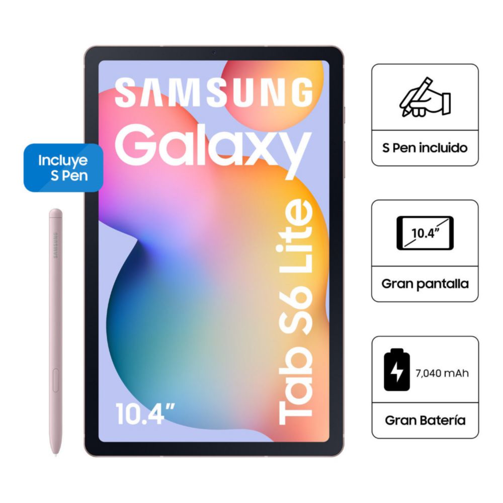 Galaxy Tab S6 Lite 10.4" 128GB SSD 4GB RAM SM-P620NZIEPEO Light Pink