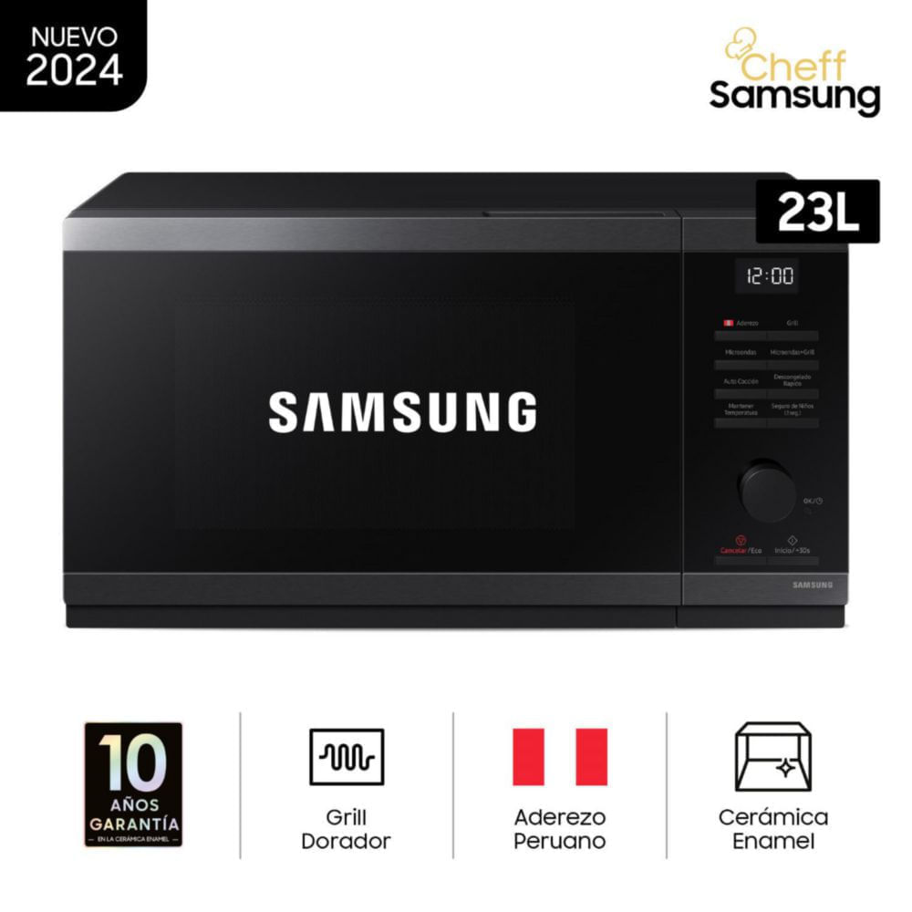 Horno Microondas Samsung MG23DG4524AGPE 23L Black Stainless Steel