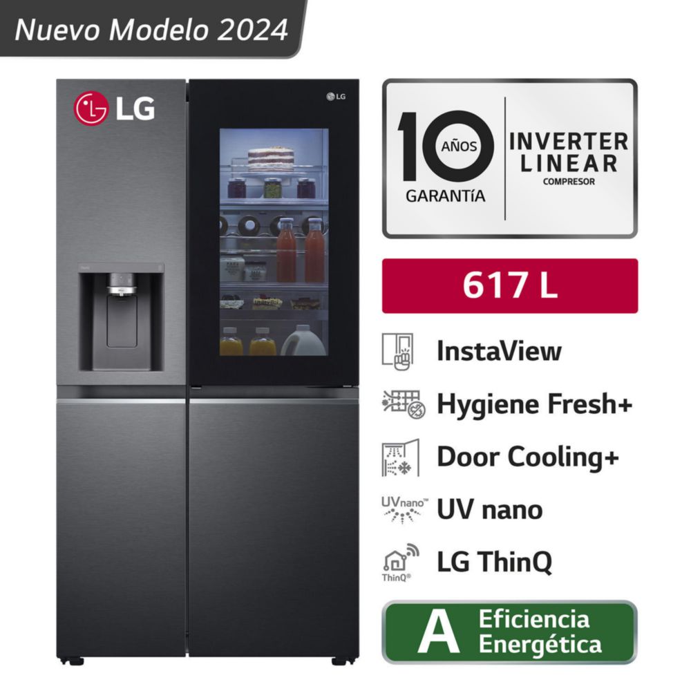 Refrigeradora LG Side By Side GS66SXT 617L Negro Mate