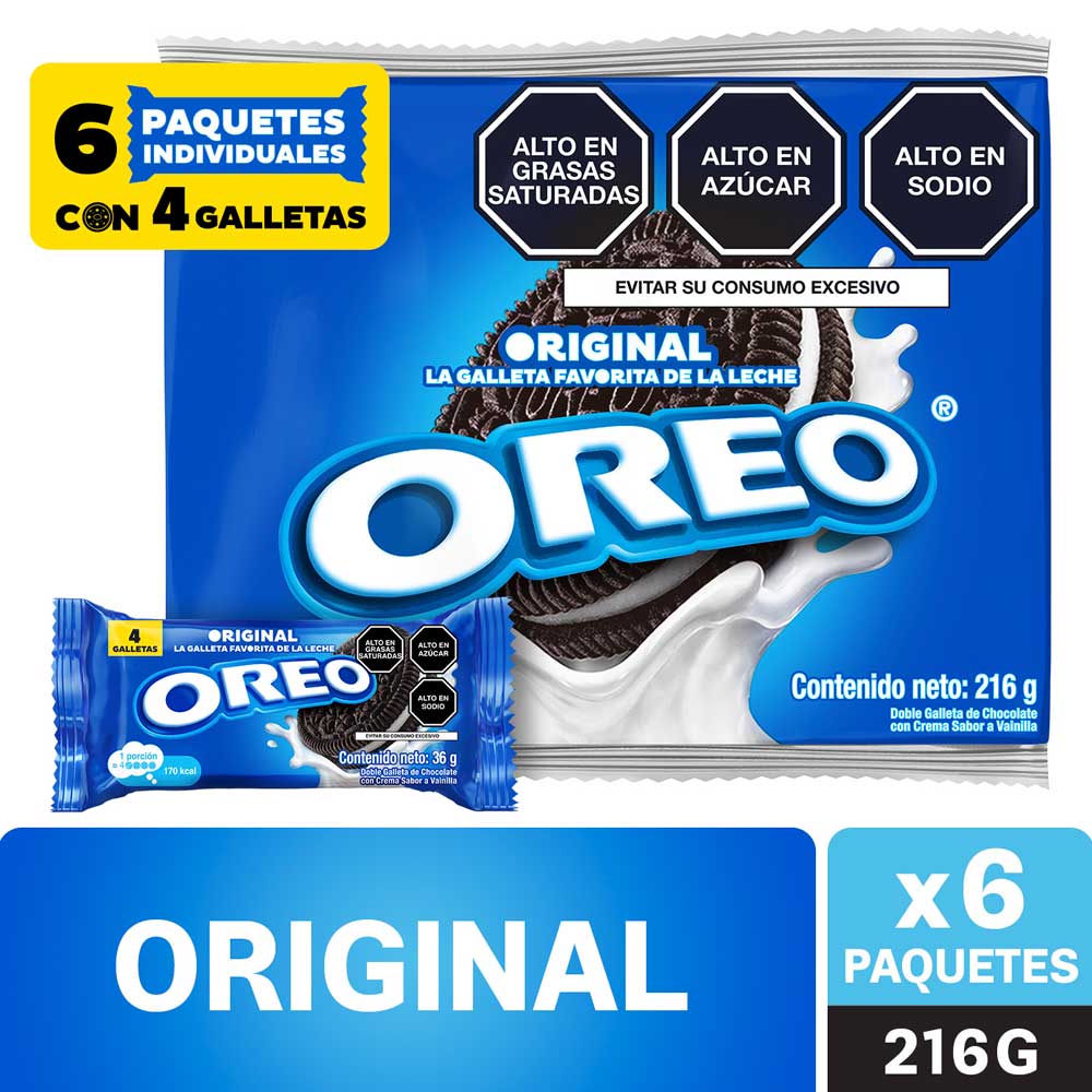 Galletas OREO sabor Original Paquete 6un