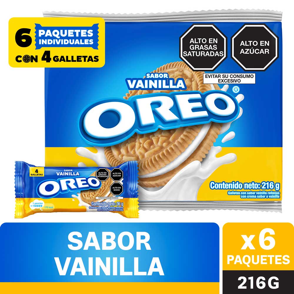 Galletas OREO sabor Vainilla Paquete 6un