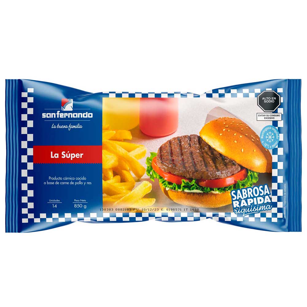 Hamburguesa de Carne La Super SAN FERNANDO Bolsa 850g