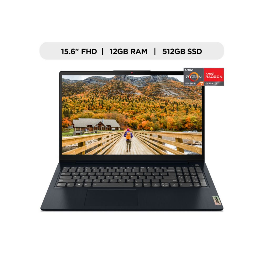 Laptop Lenovo IdeaPad 3 IP3 R7-5700U AMD Ryzen 7 12GB RAM 512GB SD 15.6"