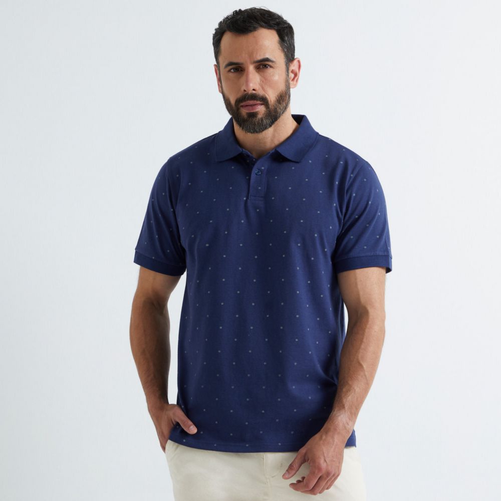 Polo Madison Jersey Mini Print Hombre