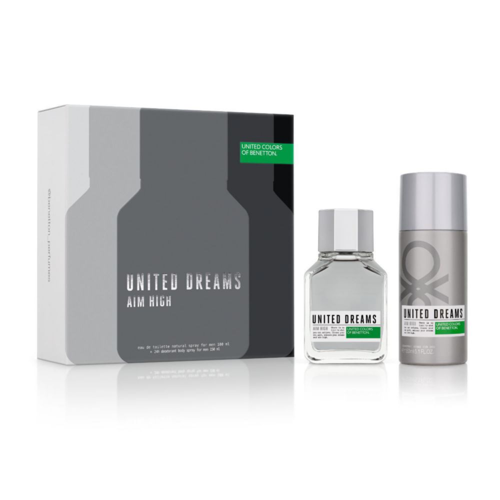 Set De Perfume United Dreams Aim  High Benetton Para Hombre Edt 100ml + Desodorante 150ml